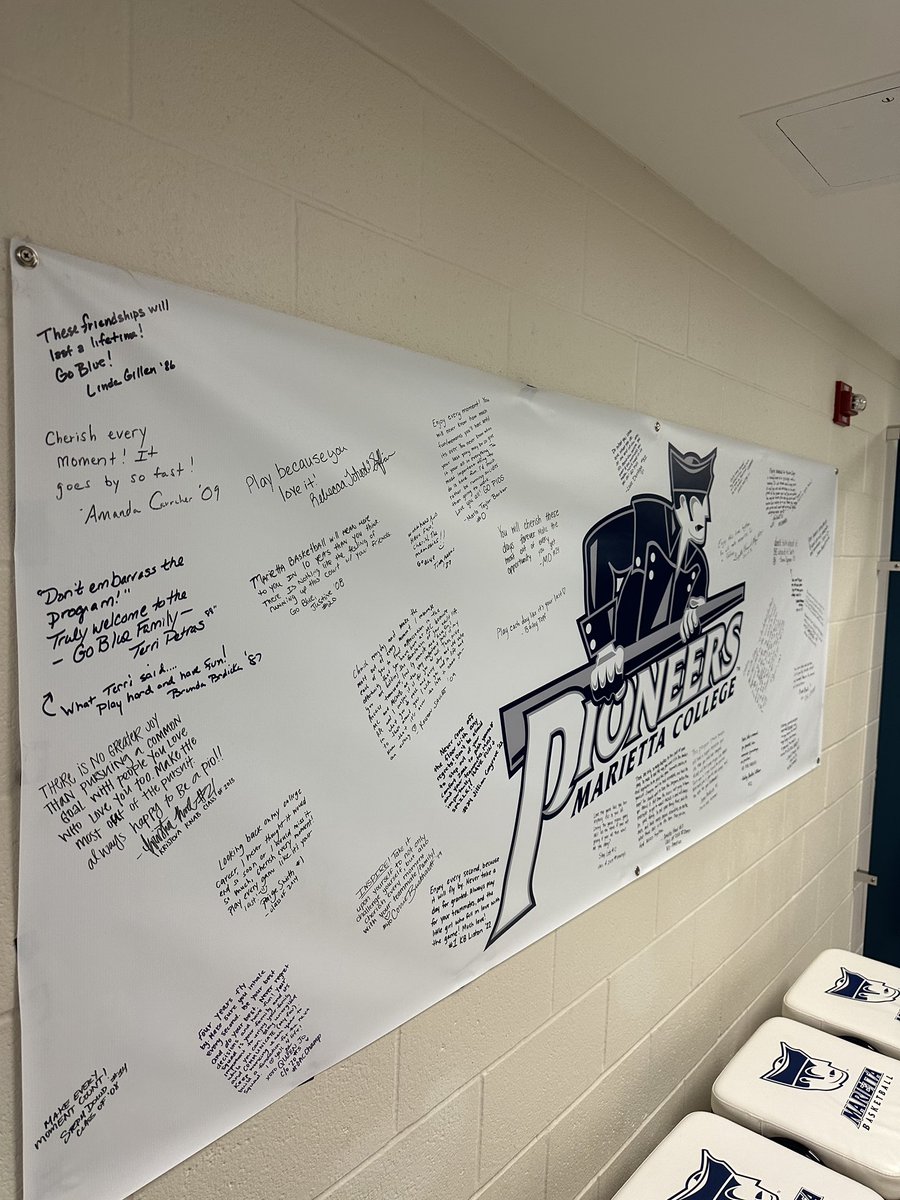 Marietta_WBB's tweet photo. What a fun homecoming weekend we had! Thank you to all our alumni who came back to play in our annual alumni game! We always love seeing you in Navy and White💙🤍

We will always cherish the words you leave behind to inspire MCWBB for years to come! https://t.co/j7SDAUVlUe