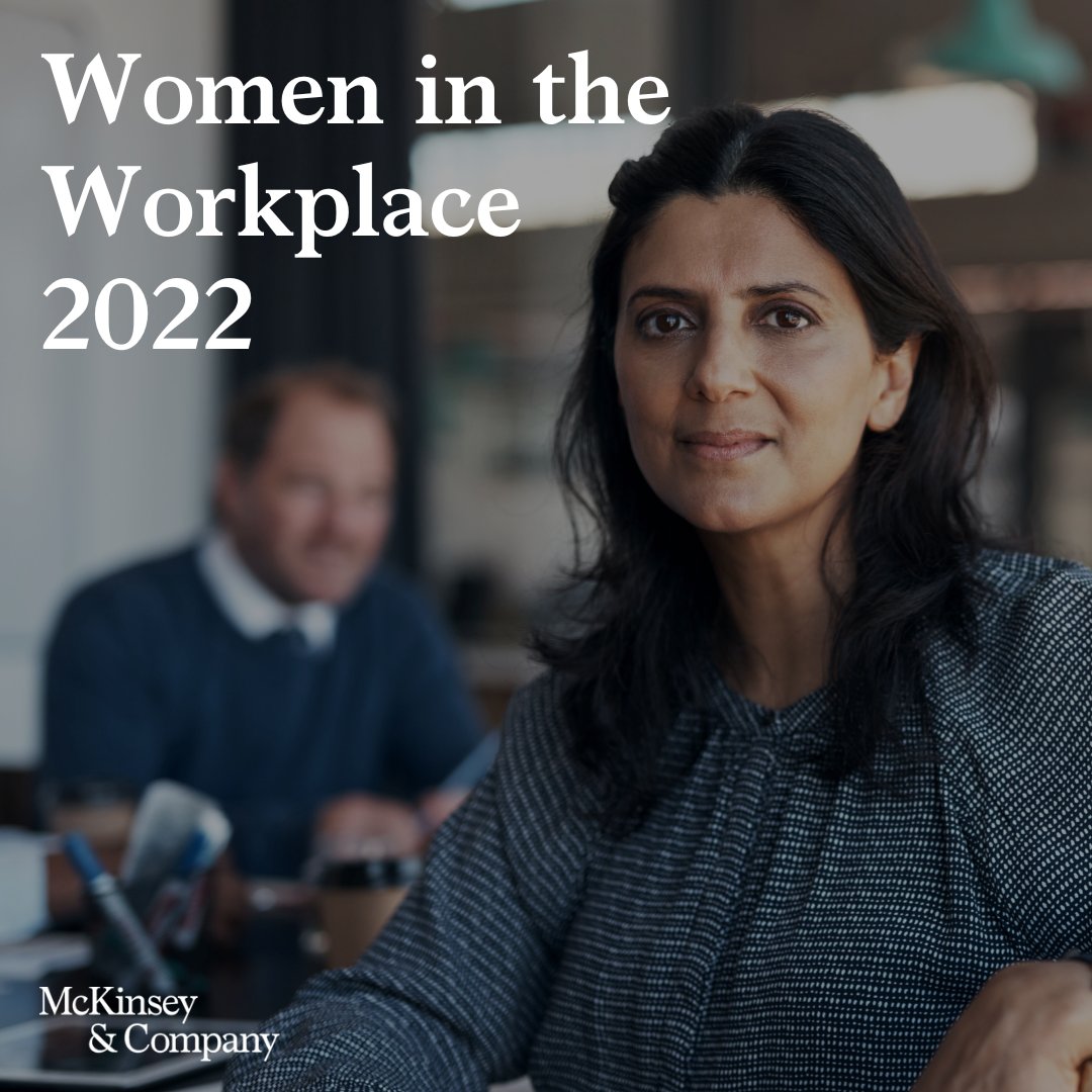 McKinsey's tweet photo. Women leaders are switching jobs at the highest rate we’ve ever seen, which could have serious implications for companies. Learn more in our new 2022 Women in the Workplace report with @LeanInOrg: https://t.co/RdHefGABr5 #WIW2022 https://t.co/qXtOdgVn0Y