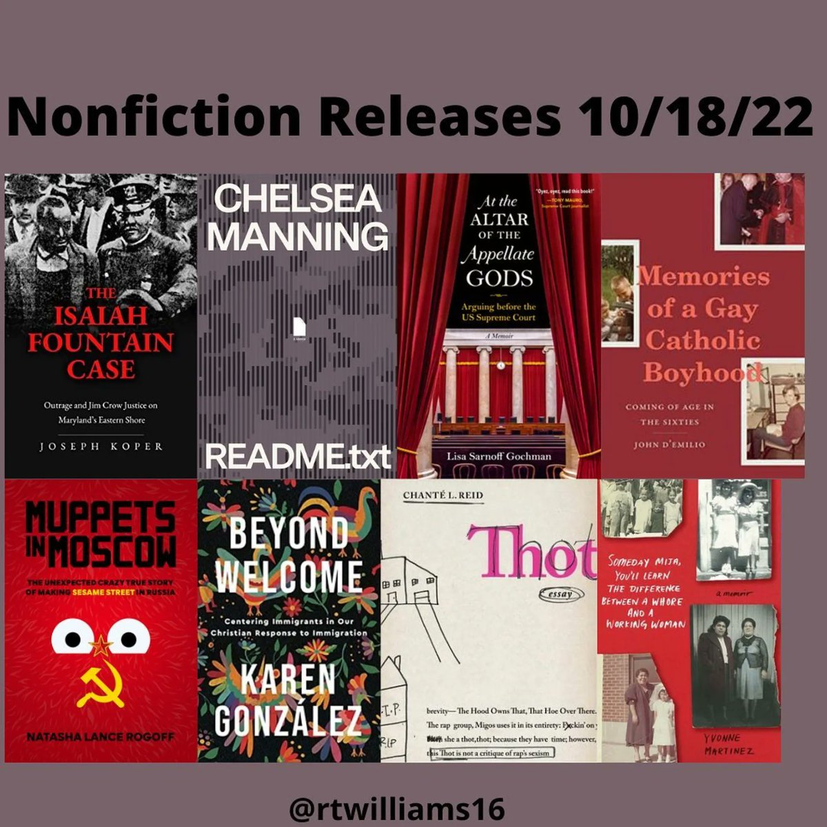 BlackReadersCon's tweet photo. New in #Nonfiction 10/18/22- thx @rtwilliams16   for the roundup

What nonfiction books are you adding to your TBR?

#nonfiction #releaseday #pubday #bookstagram #newbooks #pubweek #books #diversespines #blackreaderscon #brc22 https://t.co/TCTBRJlr2f