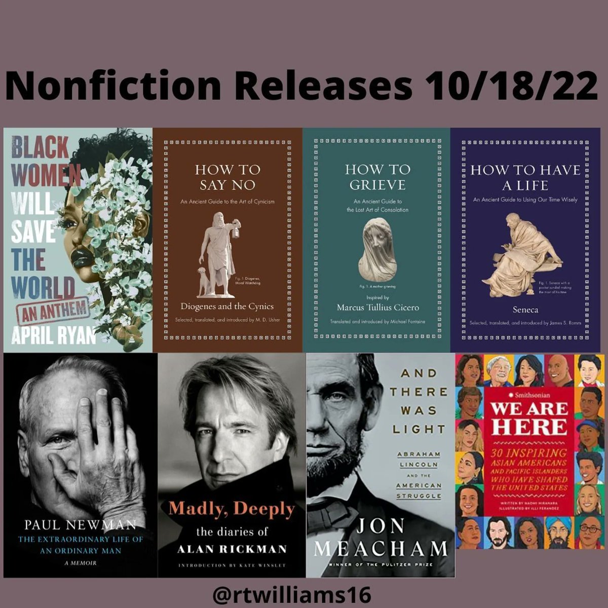 BlackReadersCon's tweet photo. New in #Nonfiction 10/18/22- thx @rtwilliams16   for the roundup

What nonfiction books are you adding to your TBR?

#nonfiction #releaseday #pubday #bookstagram #newbooks #pubweek #books #diversespines #blackreaderscon #brc22 https://t.co/TCTBRJlr2f