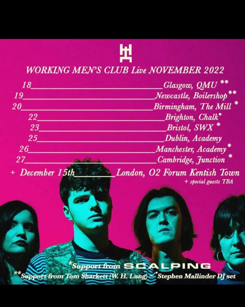 Now then, we’ve been to Europe and the States, we’re back on home soil now. Join us for our UK (and Dublin) tour ….next month, it would be lovely to see as many of you there as possible. Link to tickets below. Ciao for now xx merch.workingmensclub.net/live
