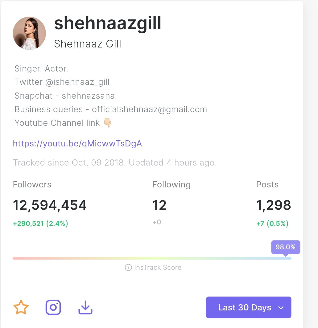 12.6M Followers For IG Very Soon♥️♥️♥️♥️
#SHEHNAAZGILL
Shehnaazians Forever
#ShehnaazGillArmy