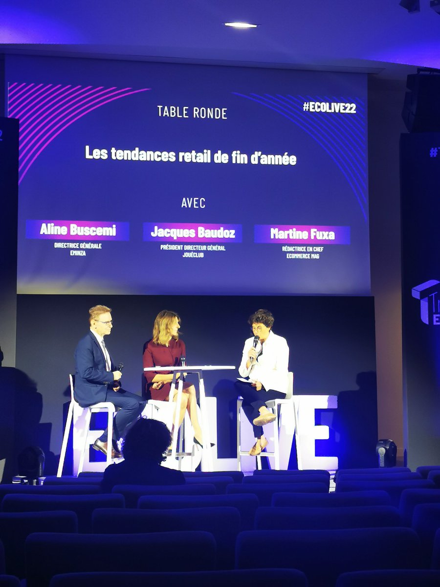 Early_Hour's tweet photo. Le retail fait face a de nombreux défis. Quelles seront les tendances retail de fin d'année?
Réponse lors de la table ronde #Ecolive22 avec @JoueClubFR @EminzaDeco @MartineFuxa https://t.co/Iq5iJJfoXC