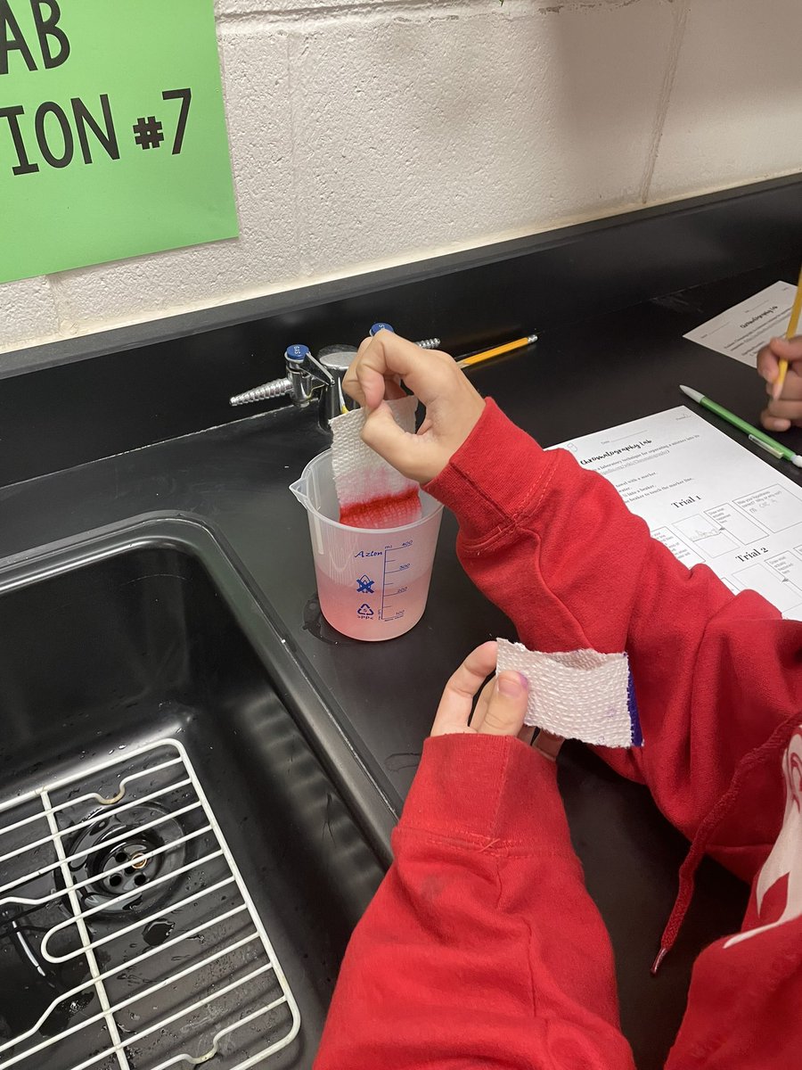 MsWestEDU's tweet photo. Lab Day 5: Chromatography!!!
#ComputationalThinking #Abstraction #RCMMS #Science #6thGrade https://t.co/MBtbJjVErH