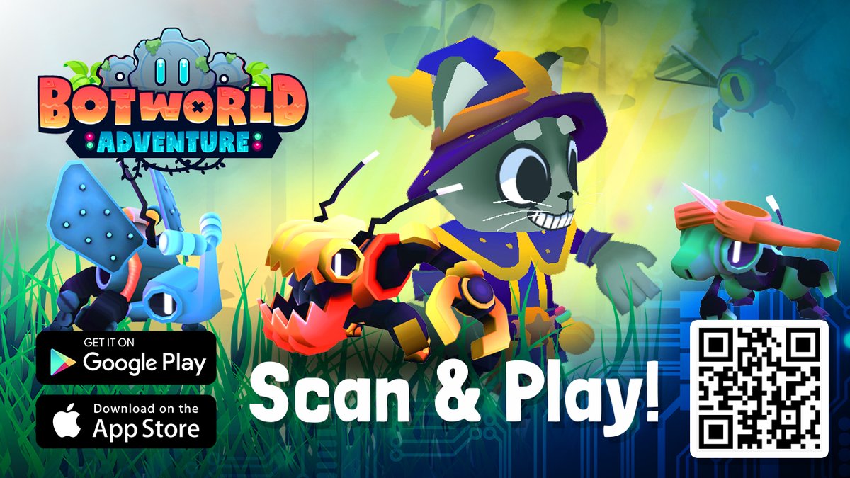 Are you looking to play an #openworld #RPG on your mobile device that's rich with captivating scenery &amp; gives you a memorable adventure that you won't forget? Scan the QR code, &amp; play #BotworldAdventure! #Botworld #Gamers #MobileGames #MobileGaming #RPGgames #openworldgame