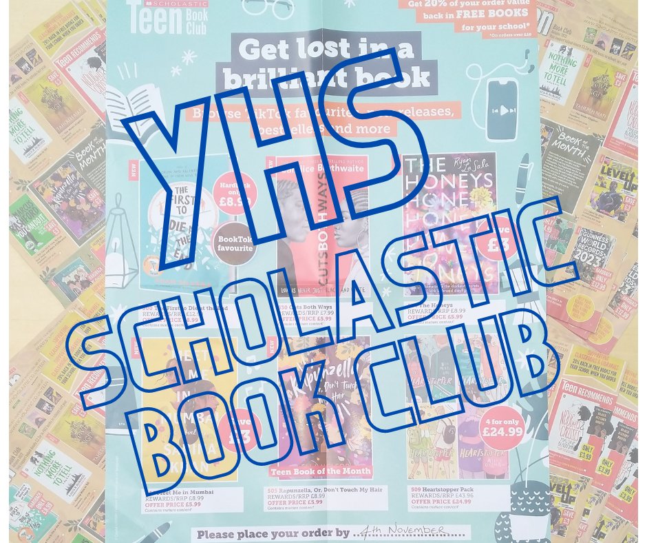 Our new Scholastic Book Club is up and running! Go to schools.scholastic.co.uk/york-high/digi… to browse the latest books and order online. For every £1 you spend on this month’s Book Club, our school will earn 20p in Scholastic Rewards.

Please place your order online by November 4th, 2022.