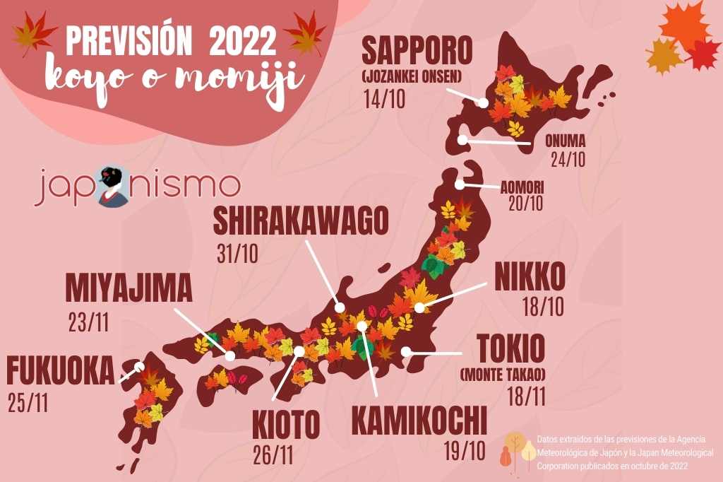 Nos morimos de ganas de disfrutar del momiji, el cambio de color de las hojas en otoño, así que esperamos que todos los que vayáis a Japón en las próximas semanas nos compartáis muchas fotos. Para planificar, ya tenéis actualizada la previsión de fechas: japonismo.com/blog/viajar-a-…