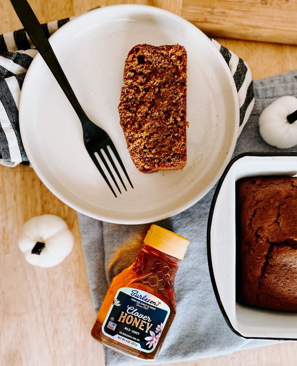 'Tis the season for ALL the baking, y'all!! 🍂 This month we are all about the #pumpkinbread and our secret to standing out among the rest is of course adding our #Burlesons Clover #Honey to sweeten things up!