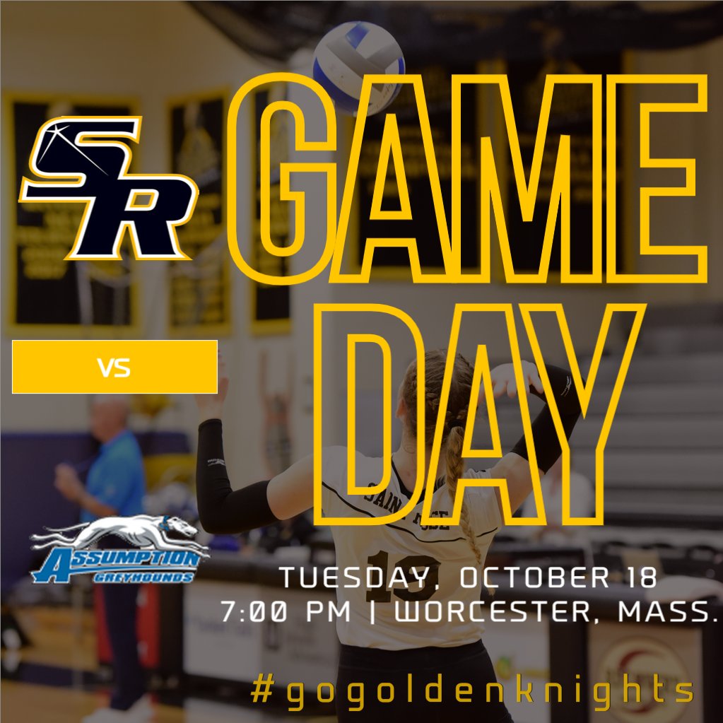 gogoldenknights's tweet photo. Game Day! Good luck to @saintrosevball in Worcester, Mass. tonight against Assumption #gogoldenknights Live Video: https://t.co/2rpJ4FJPpe Live Stats: https://t.co/PBLG7SlaM1 https://t.co/AqpccB7zuG
