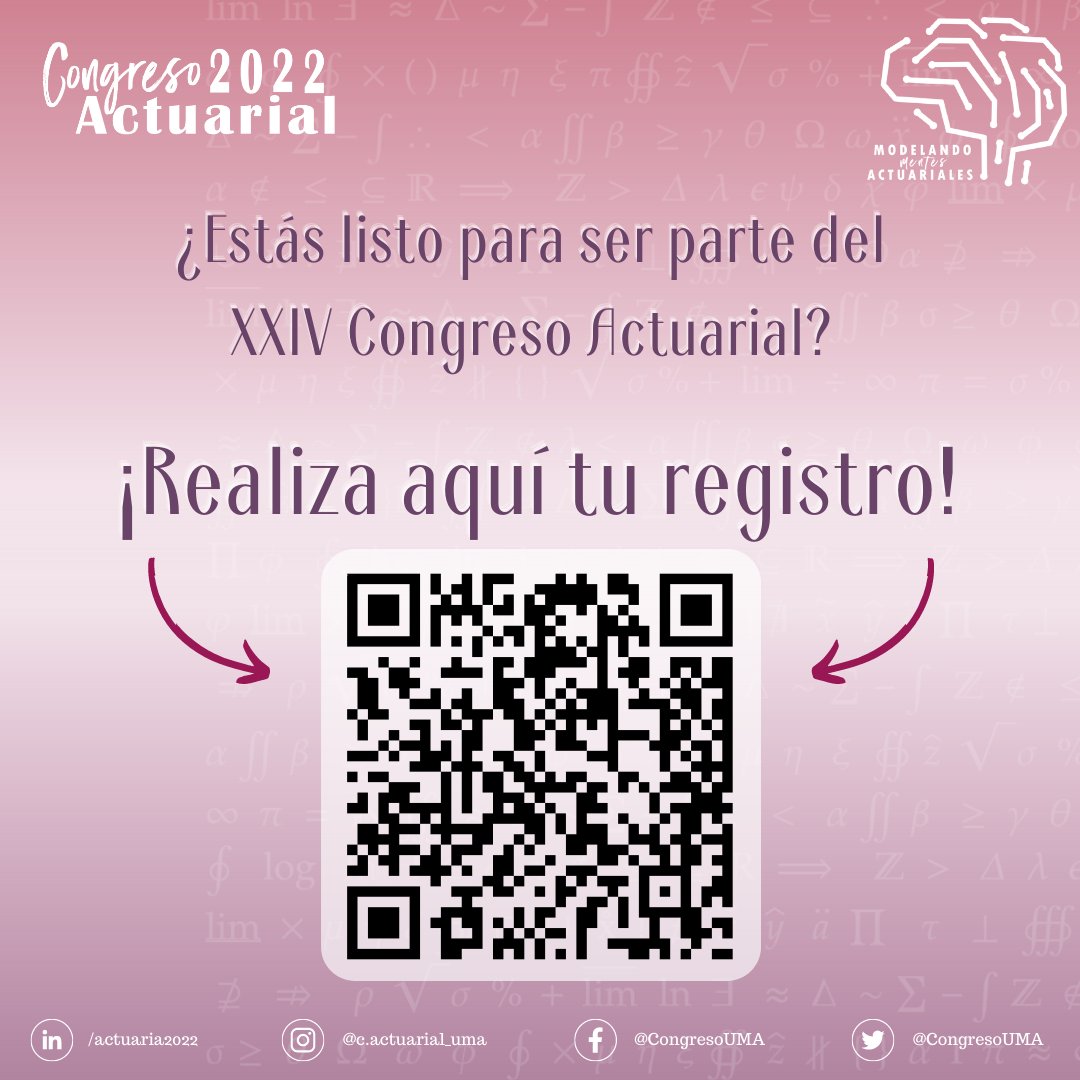CongresoUMA's tweet photo. ¿Estás listo para el Congreso Actuarial 2022? 

#congreso #actuaria #actuary #actuarial #conferencias https://t.co/5W6lqWQdzc