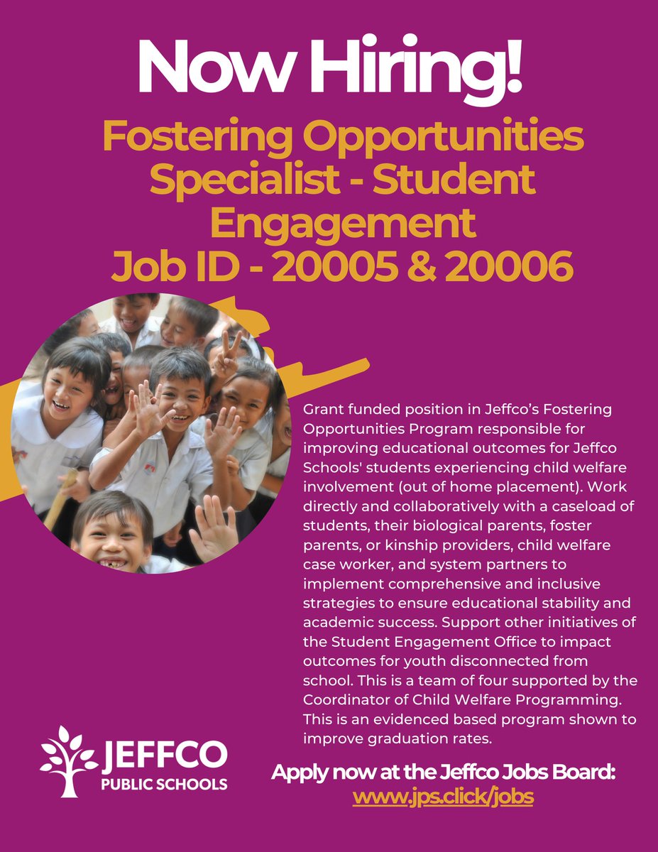 Are you interested in a career change? We are seeking someone who understands the importance of improving educational outcomes for students experiencing out-of-home placement.  This individual will also ensure educational stability and success!