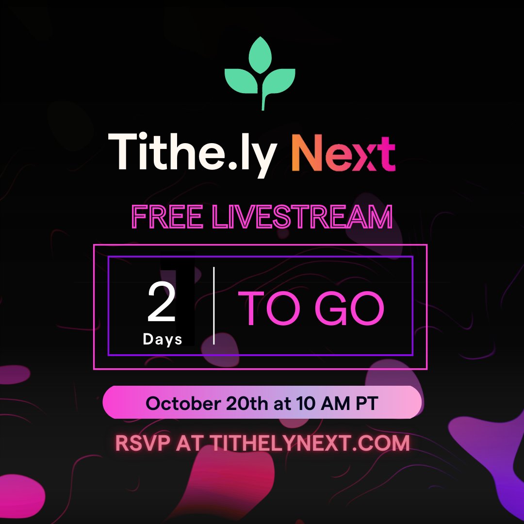 tithelyapp's tweet photo. The wait is almost over! Don’t miss out on this chance to learn, discuss, and build community while we equip you with practical tools for maximizing your ministry.
Don’t wait til the last minute, register now!
➡️ https://t.co/iRTYOrArcf
#tithely #tithelynext #productupdate https://t.co/RSDpUL0eRP
