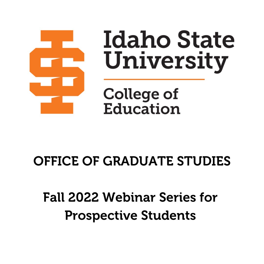 IdahoStateEd's tweet photo. Mark your calendars! Thursday, October 20 from 5 - 6 p.m., MDT the College of Education Office of Graduate Studies will be hosting a free Zoom session titled  Financing Your Education. Students should follow the Zoom link provided to them in an email. https://t.co/0gcWFGjkSn