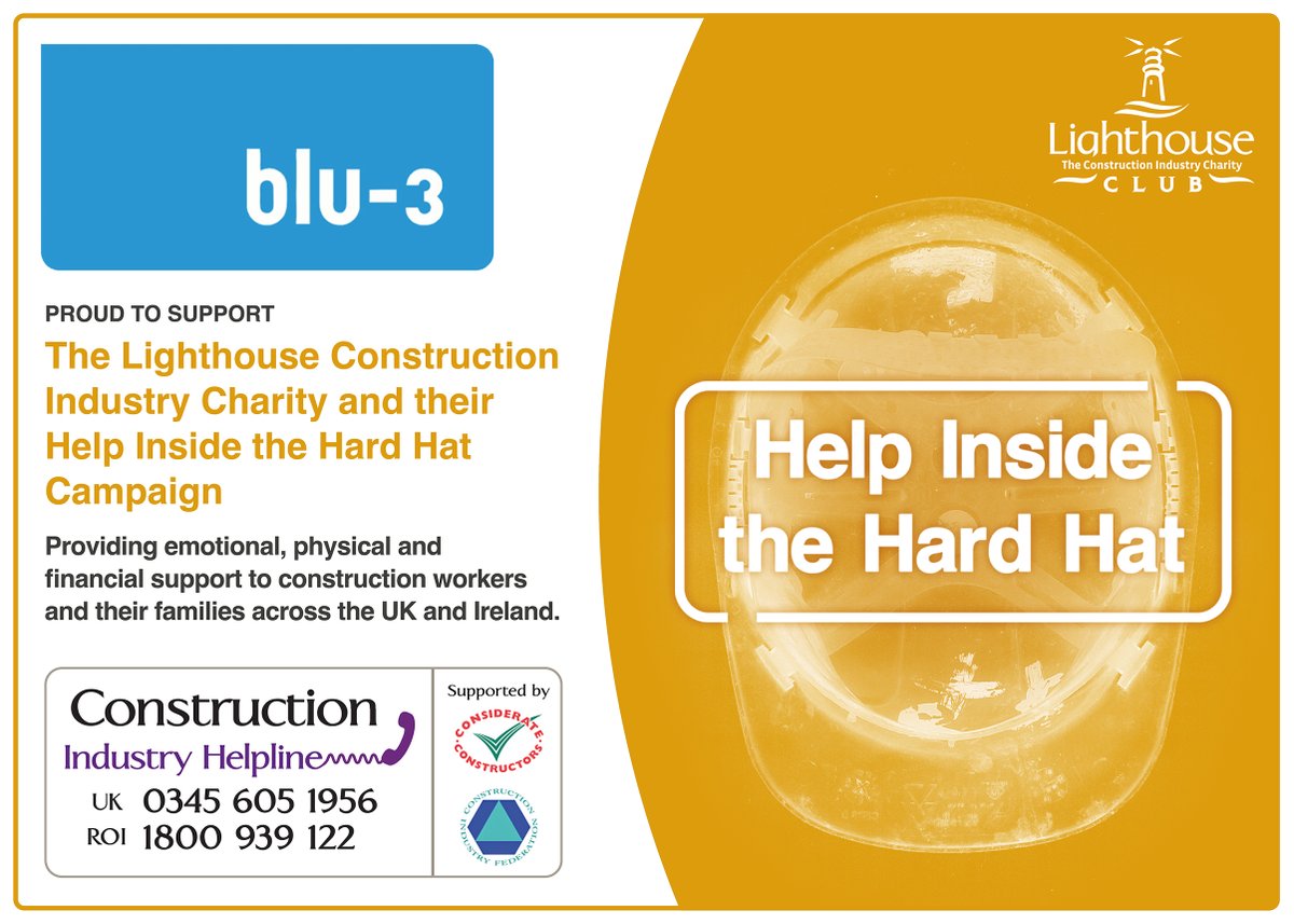A huge thank you goes to @Blu3UK for continuing their support of our work. We can't do what we do without you! #mentalhealth #HITHH #construction #charity