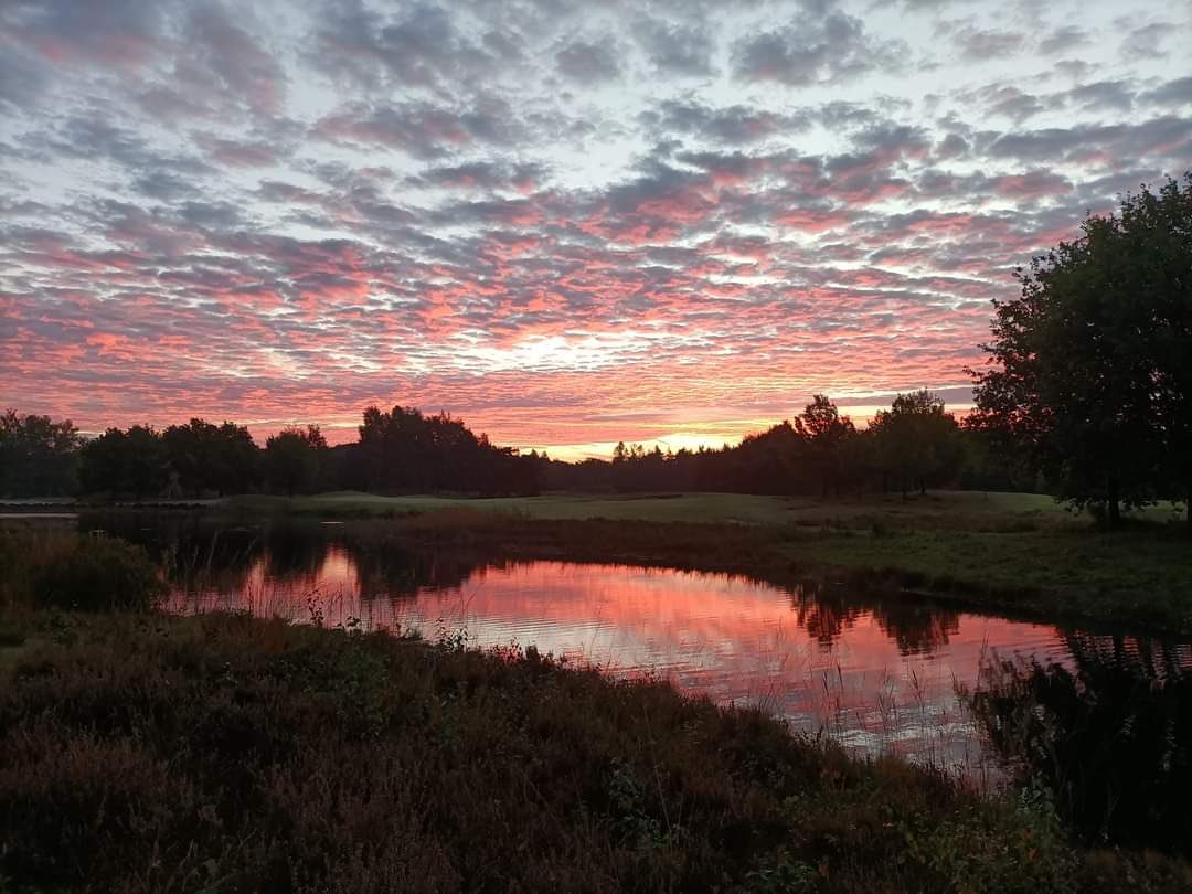 Prachtige foto van de ochtendgloren op <a href="/GCAnderstein/">Golfclub Anderstein</a> van collega Tristan van Dijken. Geluk zit ‘m in de kleine dingen! #golf #golfbaan #greenkeeping #golfclubanderstein