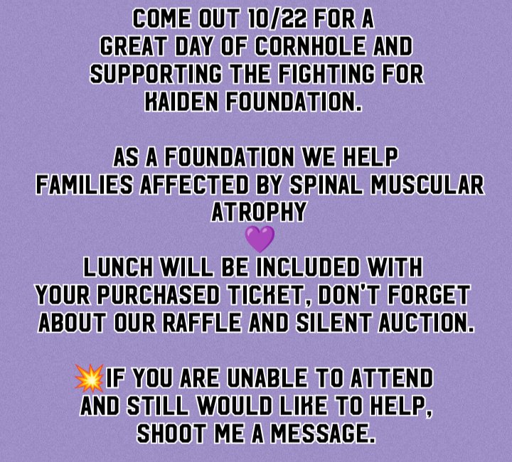 Mandamay312's tweet photo. 1st Annual Faces of SMA Celebration &amp; Cornhole Tournament  this Saturday at Lake Thunderbird state park, Indian point Pavilion. #SMA #Cornhole  #nonprofitorganization
We have Tournament slots still available as well as spectator tickets. 
https://t.co/mfjZnVQDxN https://t.co/CNOqWLe7zN