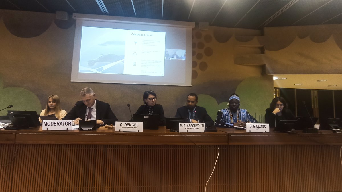 adaptationfund's tweet photo. At #GlobalWorkshop on water,agriculture& #climatechange, AF's @assouyouti &Cristina Dengel presented the Fund's regional funding window&findings from its transboundary adaptation study. AF's implementing entities @OSS_Comms,@AgendaCAF, @WMO&VoltaBasinAuthority shared experiences. https://t.co/cCa530AFvL