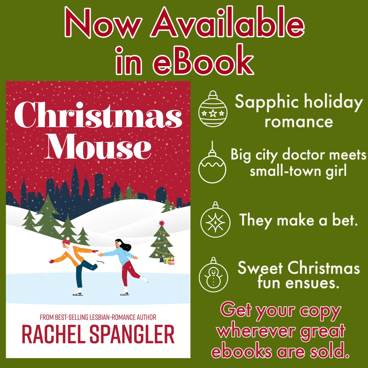 RachelSpangler's tweet image. It&apos;s Ebook exclusive release day for my new holiday romance, Christmas Mouse!!!

#holigay #holigays #sapphicchristmasbook #sapphicholidaybook #lesbianchristmasbook #holidayromance #christmasromance #LGBT #lgbtq #lesbian #sapphic #lesfic #sapphicromance #sapphic #lesfic #wlw