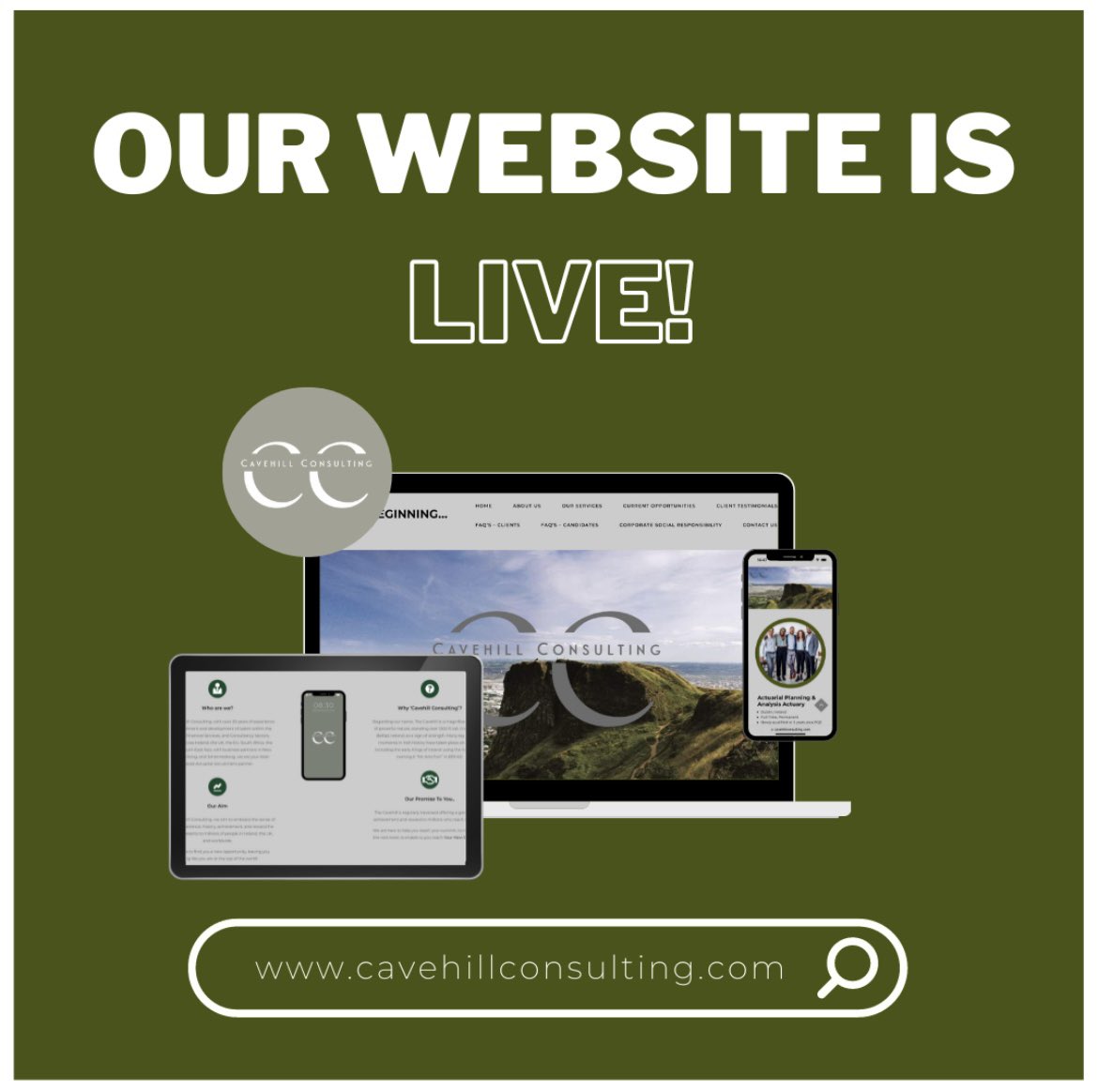 💻📱WE ARE LIVE! 📱💻

Our brand new Cavehill Consulting website is live! After a little makeover, it is more accessible &amp; user friendly. Plus, we think it looks pretty great! 😉

Head on over to:

🖥 cavehillconsulting.com 🖥

Let us know what you think below! 👇🏼 

#actuary