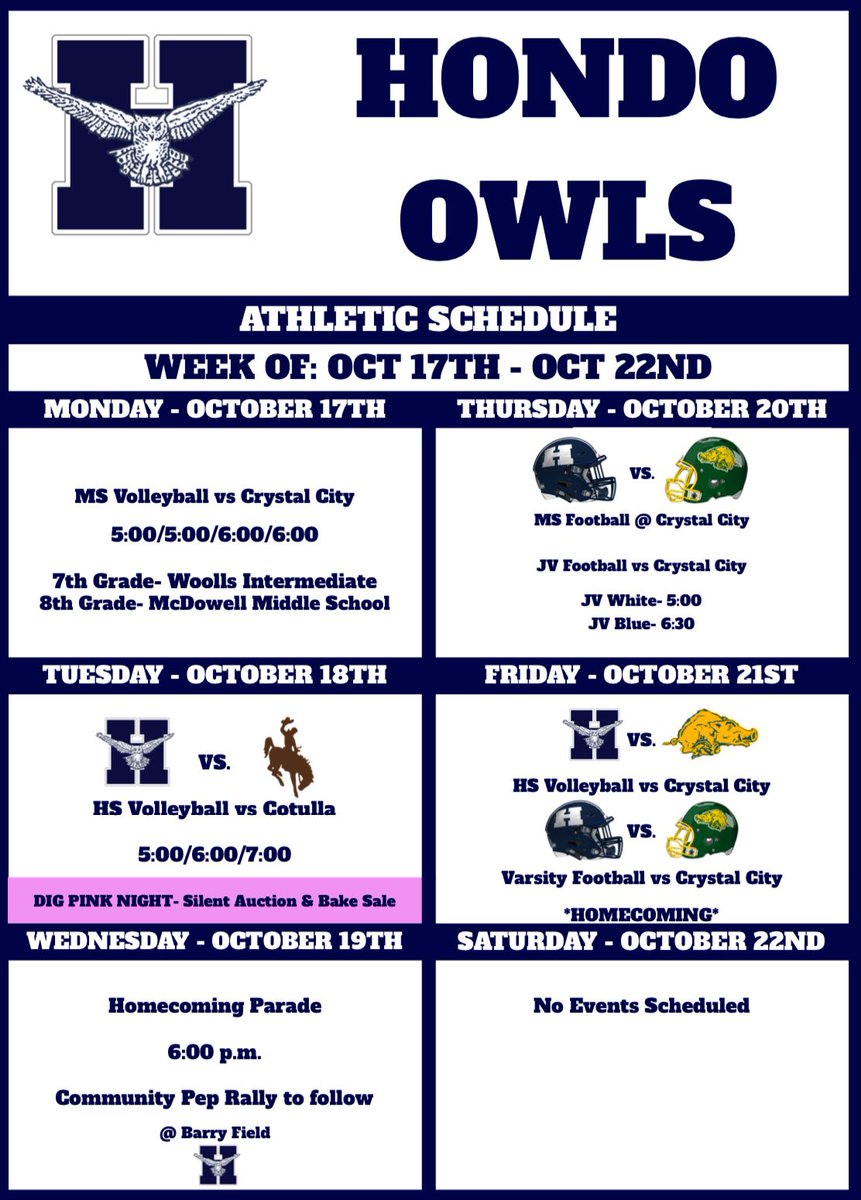 Lots going on in Owl Athletics this week! Hope to see you there🦉 
#BeUncommon
#GetaWin
#FightOn
