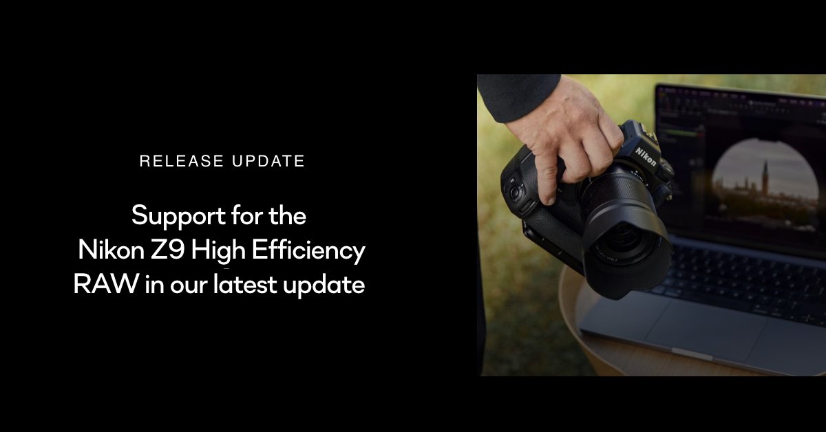 captureone's tweet image. You can now get the full support for the Nikon Z9 High Efficiency RAW in our latest update.
Read more here - captureone.co/releasenotes

@NikonUSA @NikonEurope