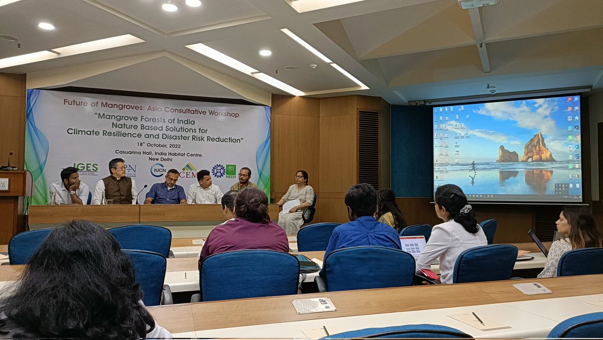 pdubeybhu11's tweet photo. Pleased to be in Asia Consultative workshop on #MangroveForestRestoration through NbS for Climate Resilience and DRR, jointly organised by @IUCN_CEM @APN4GCR @IGES_EN @CSIR_IND
(NEERI).Glad meeting in person the eminent scientists from 🇮🇳+🇯🇵 Much thanks to @dhyani_shalini ma'am🙏🏼 https://t.co/4gP97OiYt8