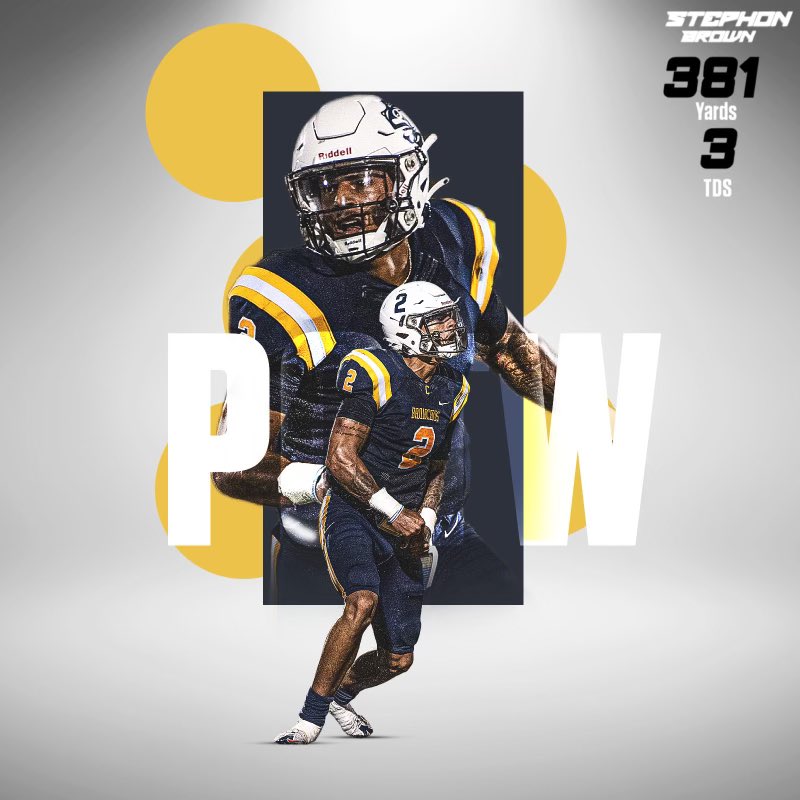 #2️⃣ on the field, QB1️⃣ in our hearts. Congrats to our QB <a href="/StephonbrownG/">Stephon Brown ll</a> on being named MIAA Offensive Player of the Week. Keep putting on for the brand‼️ #RollChos
