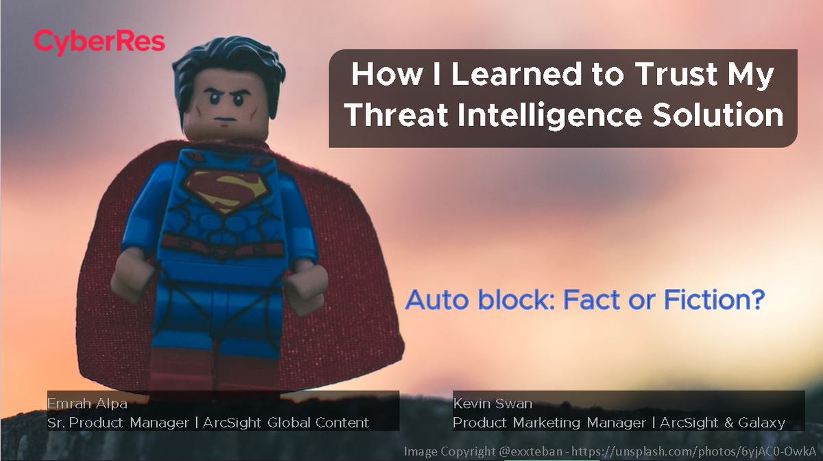 EmrahAlpa's tweet photo. Less than 1 hour remains for my "How I learned to trust my Threat Intelligence solution" webinar. Details here: https://t.co/MhYhoy52SH
See you all very soon. #ArcSight #CyberRes #ThreatIntelligence https://t.co/9vJbr8WFO3