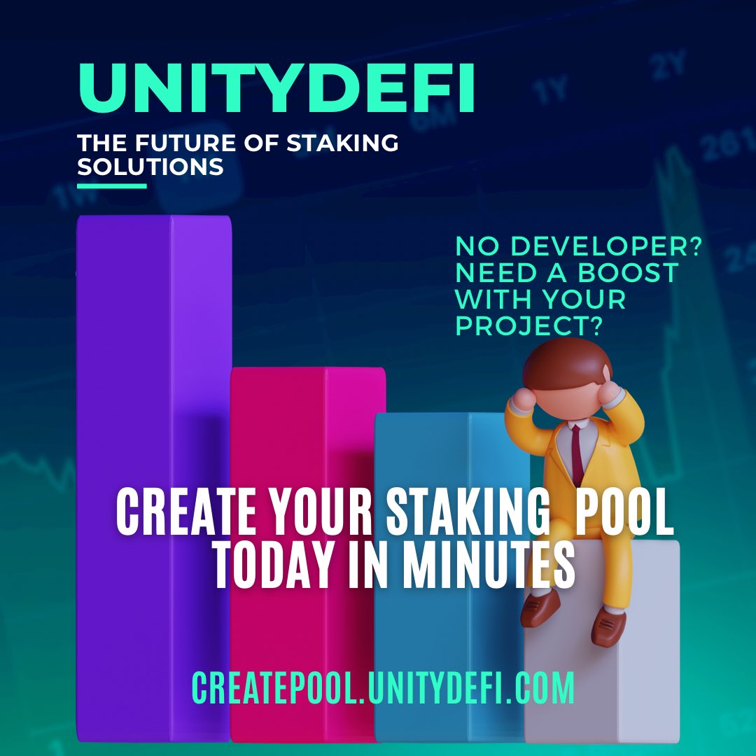 DEFIDASH_'s tweet photo. No Developer, Need a Boost with your project? 

We have you covered at @RYI_Unity with our new Revolutionary Staking Protocol👀. 

Create your very own staking pools in minutes. Dev-Free &amp; Hassle Free✨

🌐https://t.co/VE84hAyeNe

#BNB #Binance #DeFi https://t.co/tXVPiIAfHy