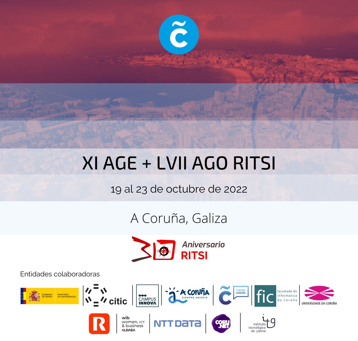 #XIAGERITSI #LVIIAGORITSI #RITSI30A
🗓️Desde mañana día 19 hasta el domingo 23 de octubre nos reunimos en la <a href="/FIC_UDC/">Facultade de Informática da UDC</a> para debatir sobre la modificación de nuestros reglamentos y distintos convenios propuestos por distintas entidades. Además, celebraremos nuestro 30 aniversario.🎂