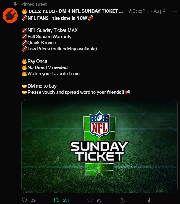 Beez Plug - NFL ST pinned Tweet