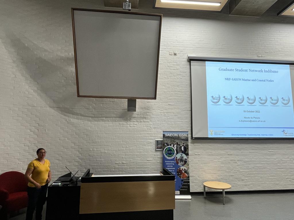 SAEON_GSN's tweet image. Nicole du Plessis talking about the Egagasini node and the research that they are doing in marine waters of Southern Africa!

#GSNIndibano22
