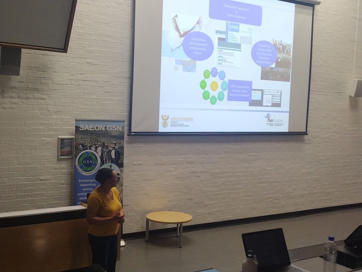 SAEON_GSN's tweet image. Nicole du Plessis talking about the Egagasini node and the research that they are doing in marine waters of Southern Africa!

#GSNIndibano22