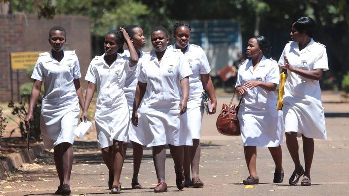 harare_1's tweet photo. "Doctors and Nurses who went to look for greener pastures overseas, they are coming back home, it's cold out there",

VP Chiwenga told Parliament. https://t.co/2aFsRBLQAH