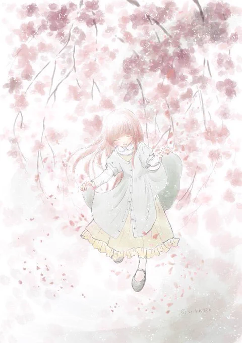 #あなたのぴんく色の作品を見せてください 自分のイラストと言えば緑色のイメージかなと思うのですが、意外とピンク色のも多いんですよ。ふふ。 