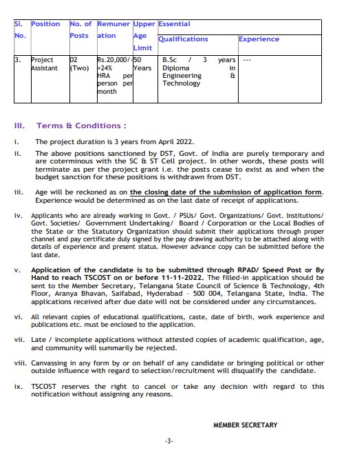 DuaPerminder's tweet photo. #TSCOST invites #applications  in prescribed format from the qualified and experienced persons for the 
following #positions.  https://t.co/qsUwe7Y42U #telangana #science #technology 
@DSTCPRIISc
 
@RadhikaTrikha
 
@Suchiradipta
 
@Saumya804 
 
@Nidhi94627108 https://t.co/hQDuKihb99