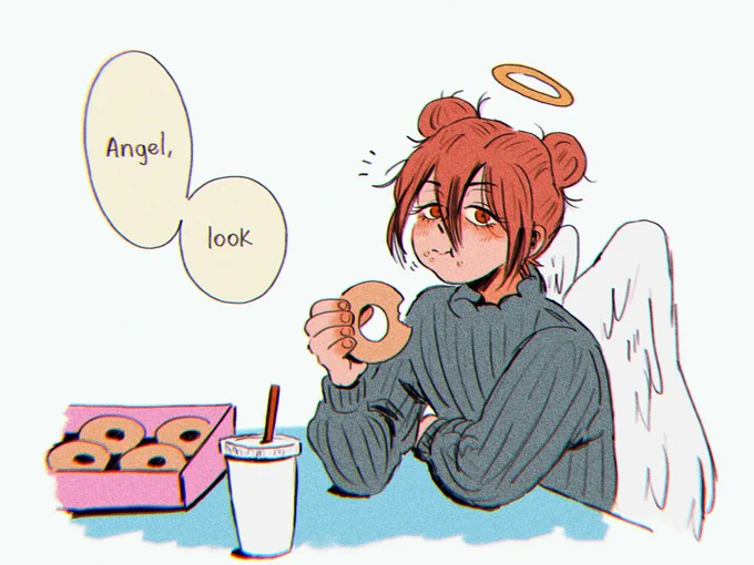 akiangel on a date and aki smiling out of nowhere =&gt; angel devil stops working 