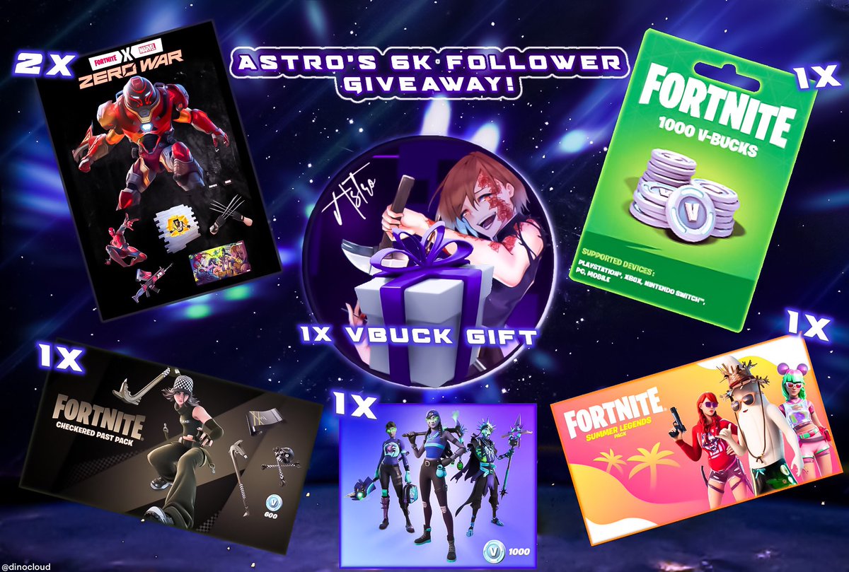 megaggabowserr's tweet photo. HUGE 6K FOLLOWERS GIVEAWAY • 96 HOURS

- ♻️+ Follow @XD_Astro_FN ,@Streamerkilla ,@BMANxCoS ,@MAXGRINDSXP__ ,@da_sadchicken6 ,@unlucky_arz ,@XameR_HD111 

Prize List in replies!
Good Luck ☝️ https://t.co/0URvRKLbGg