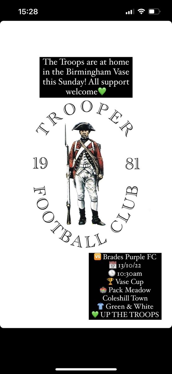 This Sunday in the <a href="/BirminghamFA/">Birmingham County FA</a> Vase! All support welcome #UTT💚