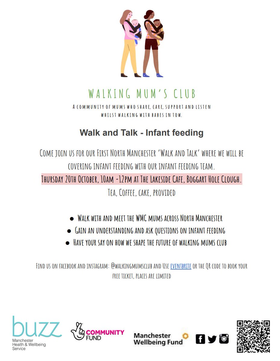 Dina Pieri (@dina_pieri) on Twitter photo There are still a few places left to attend <a href="/WalkingMums/">walking_mum's_club</a> Walk & Talk with <a href="/IFT_MLCO/">Infant Feeding Team - Manchester</a>
on Thursday <a href="/LakesideCafeBHC/">lakesidecafe_boggartholeclough (we/us/all)</a> . Great opportunity to ask any infant feeding questions to the experts.
Book here eventbrite.co.uk/e/walk-and-tal…
<a href="/buzzmanc/">@buzzmanc</a> <a href="/GMMH_NHS/">Greater Manchester Mental Health</a> There are still a few places left to attend <a href="/WalkingMums/">walking_mum's_club</a> Walk & Talk with <a href="/IFT_MLCO/">Infant Feeding Team - Manchester</a>
on Thursday <a href="/LakesideCafeBHC/">lakesidecafe_boggartholeclough (we/us/all)</a> . Great opportunity to ask any infant feeding questions to the experts.
Book here eventbrite.co.uk/e/walk-and-tal…
<a href="/buzzmanc/">@buzzmanc</a> <a href="/GMMH_NHS/">Greater Manchester Mental Health</a>