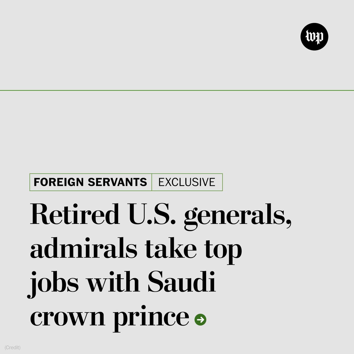 More than 500 retired U.S. military personnel have taken lucrative jobs since 2015 working for foreign governments, mostly in countries known for human rights abuses and political repression, according to a Washington Post investigation. wapo.st/3VAjtbB