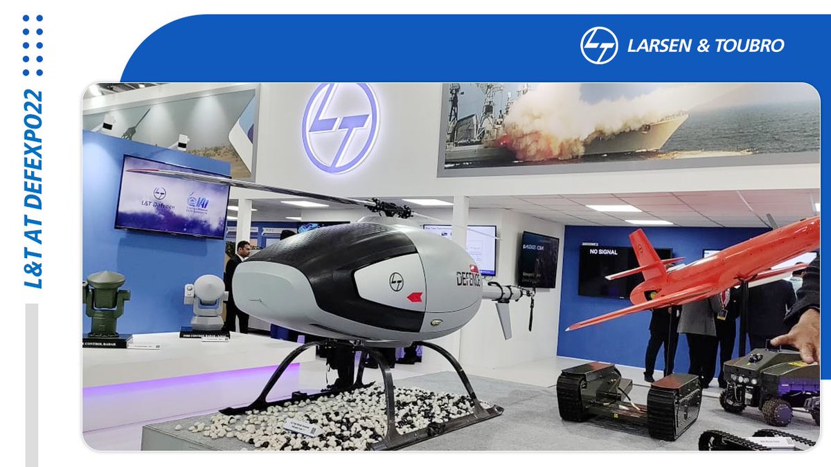 larsentoubro's tweet photo. Displaying #TheDecisiveEdge with our range of futuristic defence equipment, platforms, services, proudly made in India. Visit us at #DefExpo2022

#AatmanirbharBharat #TechnologyForSustainableGrowth https://t.co/TTjWHJpnWW