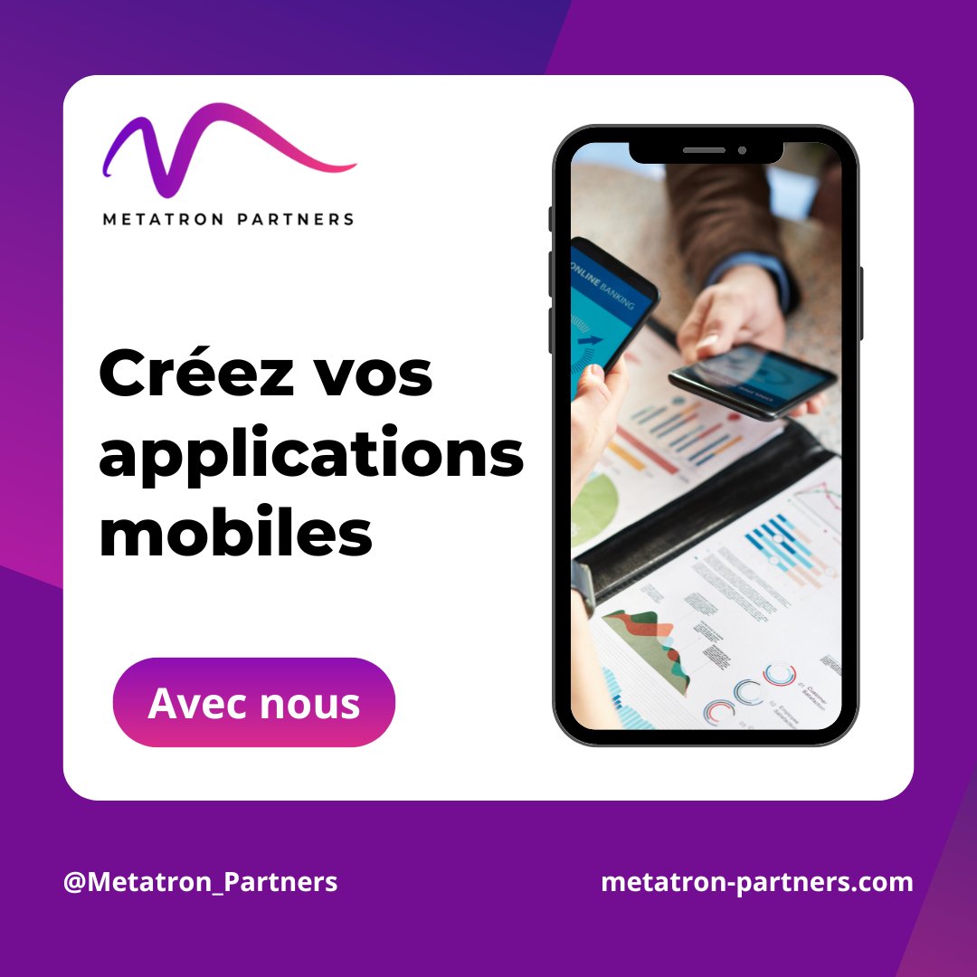 Metatron_Rh's tweet photo. ✅ Obtenez une #application #mobile pratique et personnalisée qui vous aidera à vous démarquer !
👉 Chez #Metatron_Partners, nous intégrons notre expérience du développement mobile aux besoins des consommateurs. 👇
🌐 https://t.co/BbBoBCX8nj https://t.co/0qaTSNDs49