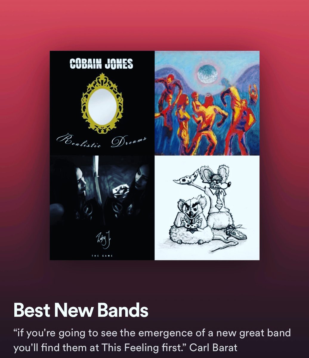 This Feeling (@this_feeling) on Twitter photo Best New Bands playlist adds week 41/2022
<a href="/Cobain_Jones/">Cobain Jones</a>
<a href="/Carbootsaleband/">Car Boot Sale</a>
<a href="/rubyjofficial/">Ruby J</a>
<a href="/Seb_lowe_music/">Seb Lowe</a>
<a href="/molpayton/">molly payton</a>
<a href="/TheKairos1/">The Kairos</a>
<a href="/royelotis/">Royel Otis</a>
<a href="/CVCband_/">CVC</a>
<a href="/harveyjdodgson/">Harvey Jay Dodgson</a>
<a href="/LissyTaylor17/">LISSY TAYLOR</a>
@HolyCoves
& more!
open.spotify.com/playlist/3ku8L… Best New Bands playlist adds week 41/2022
<a href="/Cobain_Jones/">Cobain Jones</a>
<a href="/Carbootsaleband/">Car Boot Sale</a>
<a href="/rubyjofficial/">Ruby J</a>
<a href="/Seb_lowe_music/">Seb Lowe</a>
<a href="/molpayton/">molly payton</a>
<a href="/TheKairos1/">The Kairos</a>
<a href="/royelotis/">Royel Otis</a>
<a href="/CVCband_/">CVC</a>
<a href="/harveyjdodgson/">Harvey Jay Dodgson</a>
<a href="/LissyTaylor17/">LISSY TAYLOR</a>
@HolyCoves
& more!
open.spotify.com/playlist/3ku8L…