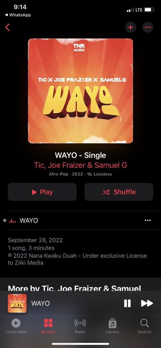 #WayoByTic and that’s the tweet 
One of the best songs now