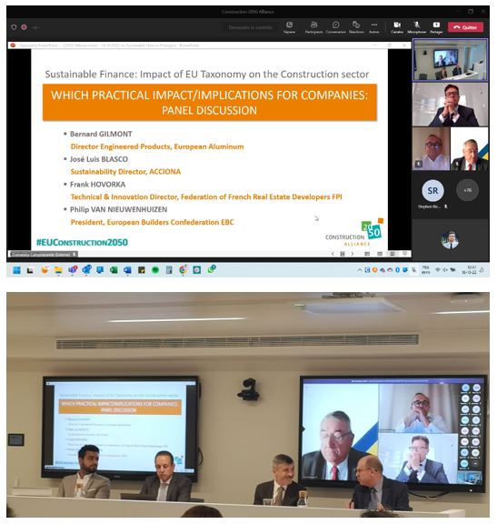 📢B. Gilmont <a href="/EU_Aluminium/">EUROPEAN ALUMINIUM</a> T&amp;I Dir., J.L. Blasco @Acciona Global Sustainability Dir., Frank Hovorka <a href="/REHVAHVAC/">REHVA</a> Pres. &amp; P. van Nieuwenhuizen <a href="/EBC_SMEs/">EBC</a> Pres. are currently debating the impact and the practical implications that #EUtaxonomy may have on #construction companies.