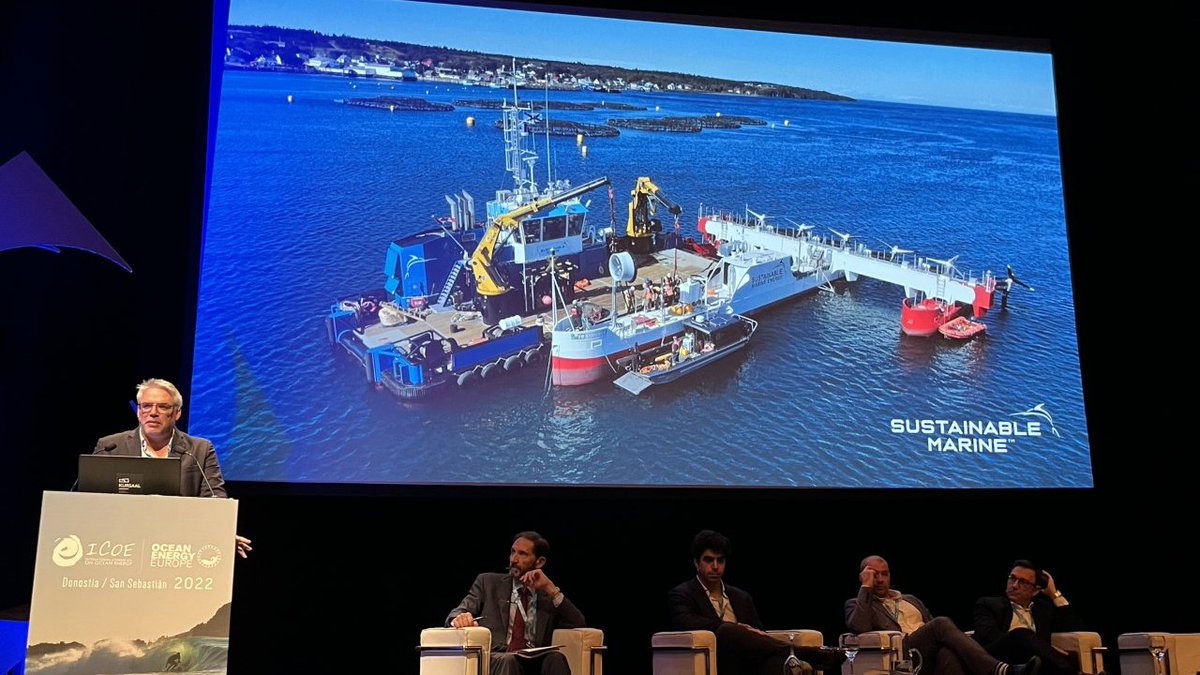 Sustain_Marine's tweet photo. #ICOEOEE2022 is officially underway with our CEO @j_hayman helping to kick things off in the Flagship session.  Jason will be at our joint stand with #SwiftAnchors during the whole event. It's been a big morning already!  #marineenergy #oceanenergy https://t.co/JgOLfh5JdU