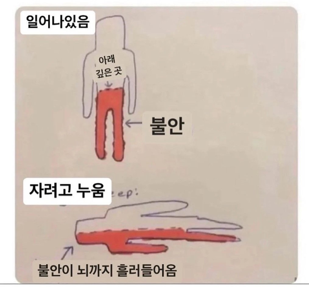 _thegreattiger_'s tweet photo. 오 좀 설득됐어. ㅋㅋㅋ

자려고 누웠을 때 불안함이 밀려오는 이유.jpg https://t.co/28IVEKpGAq