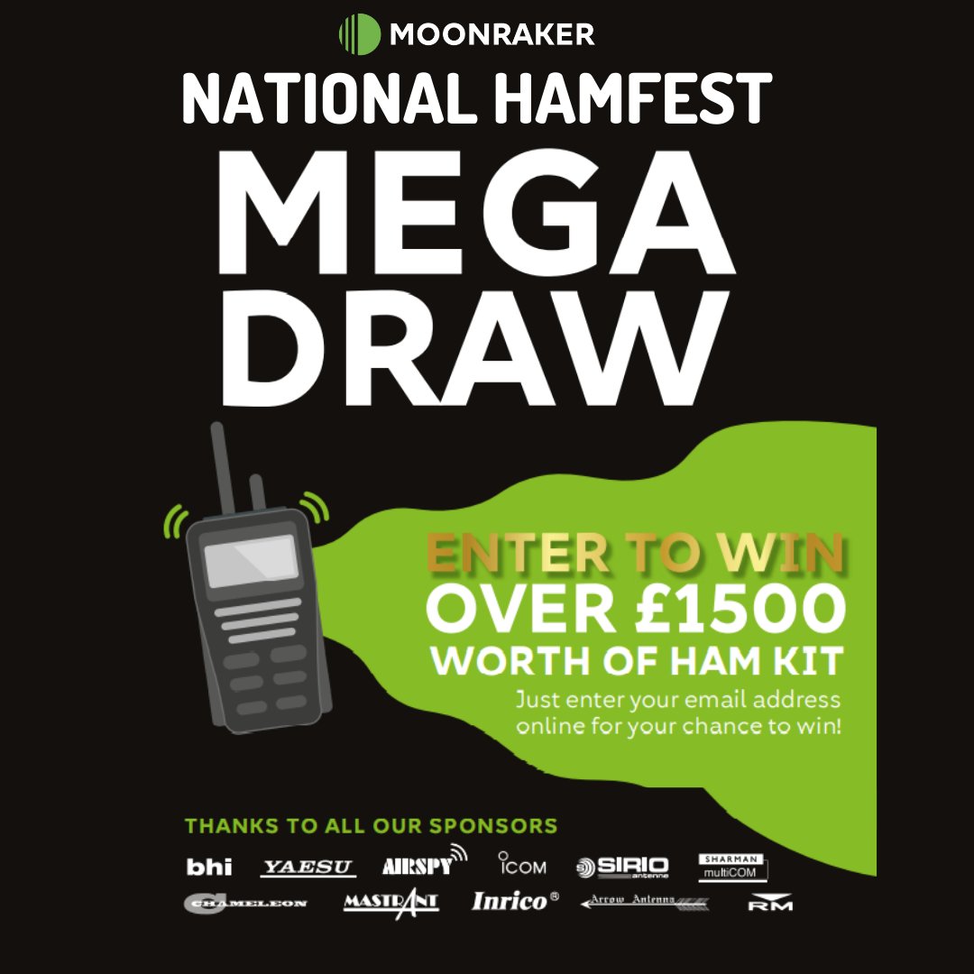 moonrakerukltd's tweet photo. Want a chance of winning over £1500 of Ham Radio kit? Enter the mega draw now 👇
📞01908 281705
🌐https://t.co/JWINBdwK2d
#amateurradio #hamradio #radio #salesweek #hamfest #megadraw #win https://t.co/pM8tbY5Lx2