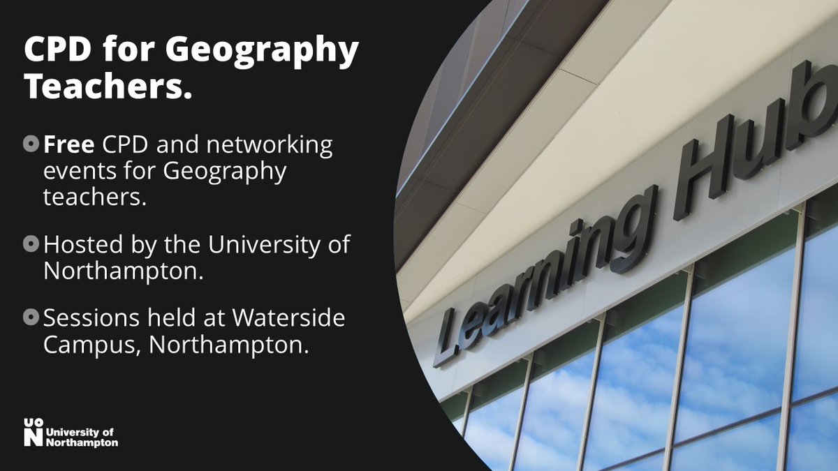 We are running a series of free CPD and networking events for Geography teachers. More details to follow soon! #GeographyTeacher #UniNorthants